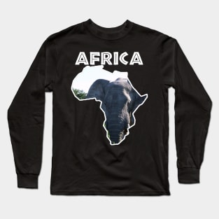 African Wildlife Continent Elephant Ears Long Sleeve T-Shirt